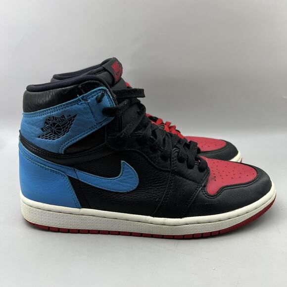 Nike Air Jordan 1 High OG UNC to Chicago Shoes Women Size 9 Red Blue Sneakers - Picture 1 of 10